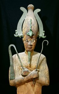 Socha kultu Osiris (malované dřevo)